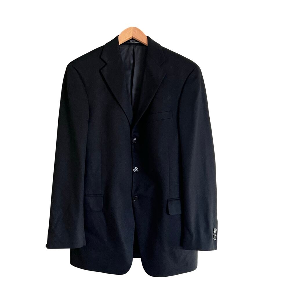 Arnold Brant 100% Cashmere Mens Black Blazer Sport Coat Suit Jacket Sz 42 L T